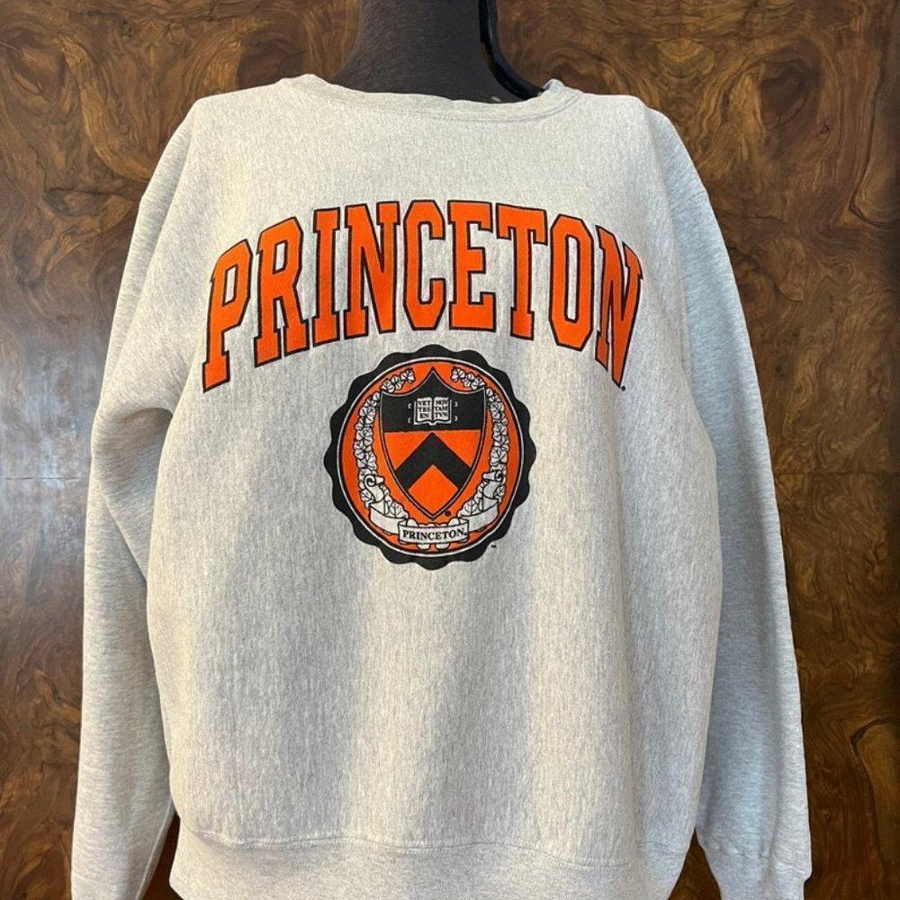 1990s Princeton University Heavyweight Grey Collegiate Graphic Sweatshirt